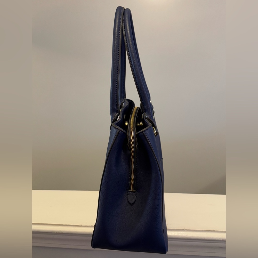Anne Klein “Black New Recruits” blue Large Structured Satchel Women Handbag - Picture 3 of 10